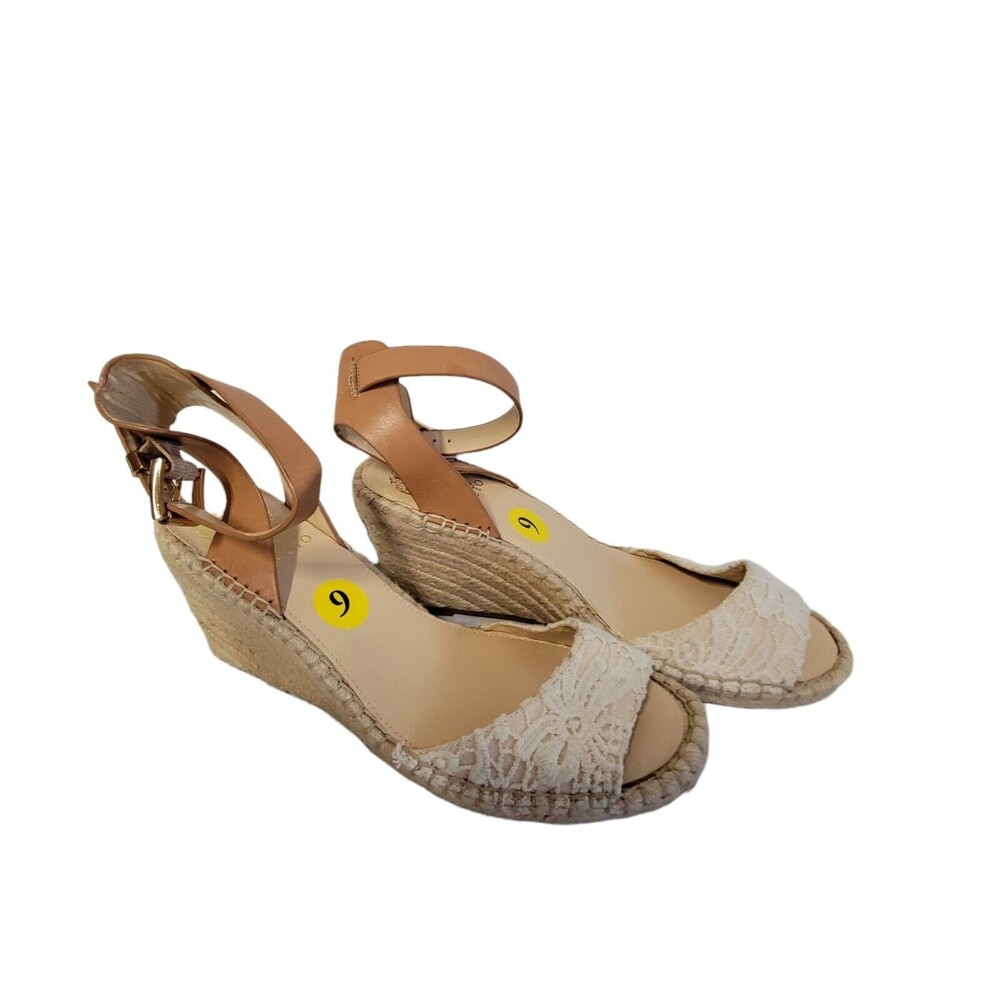 Vince‎ Camuto Platform Wedge Sandal Women’s 9 Shoe Taupe